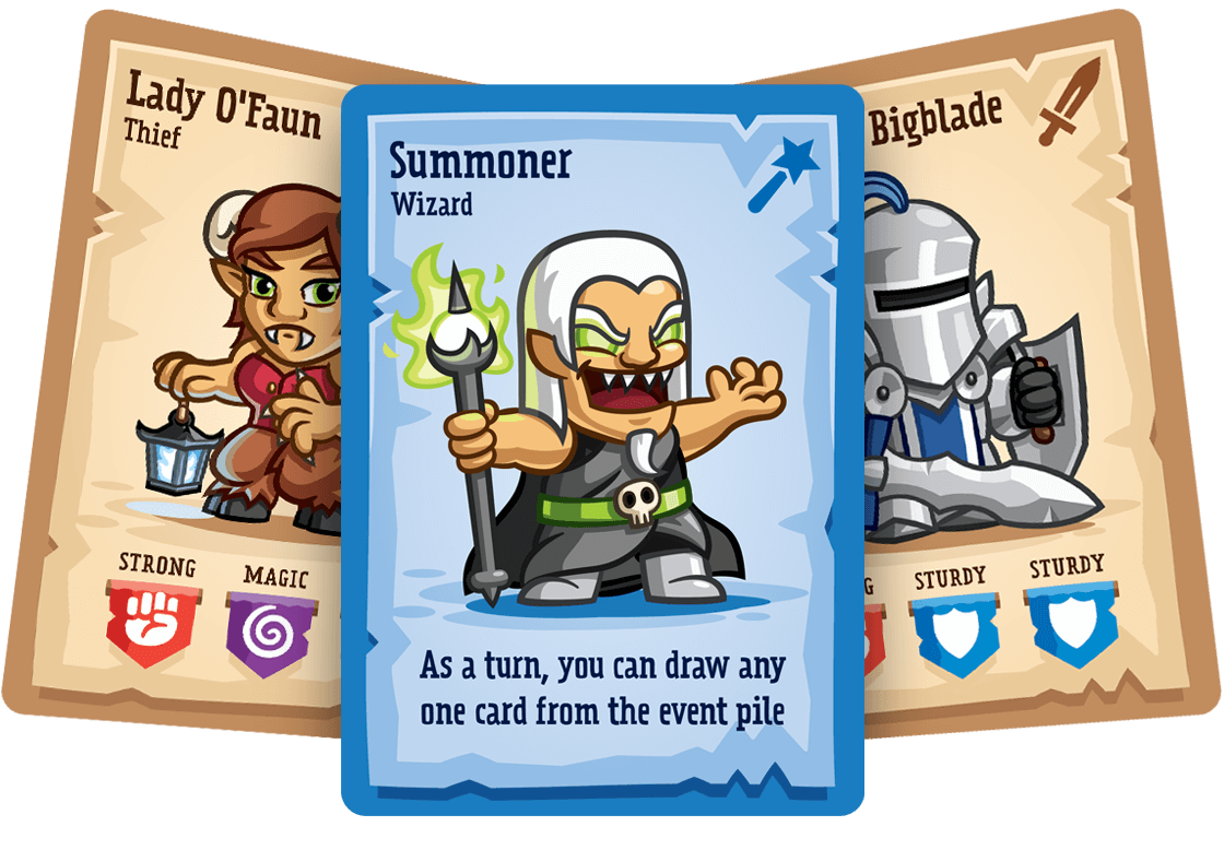 Sample of Heroes & Wizards cards